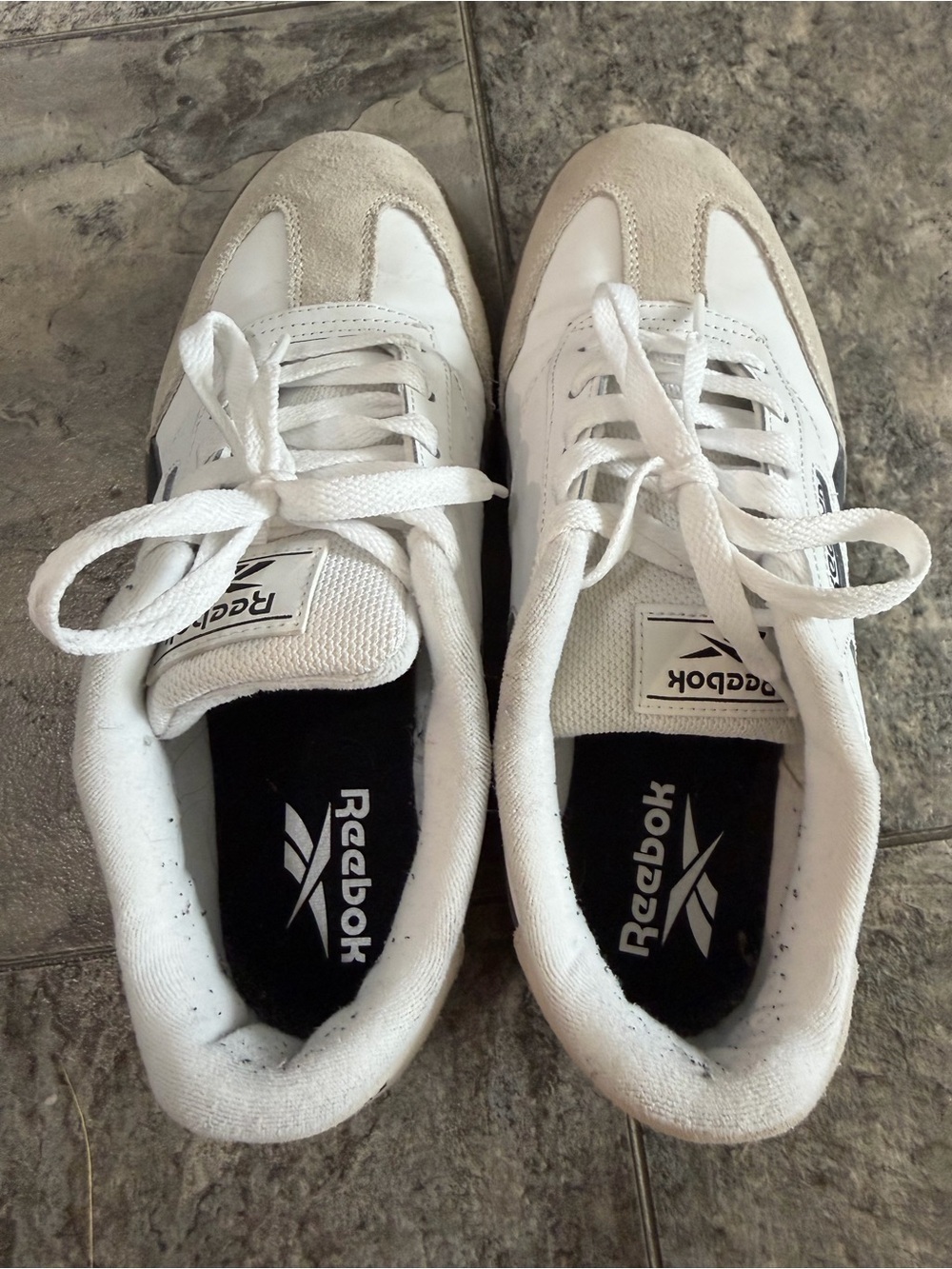 Reebok Women's White and Beige Classic Sneakers